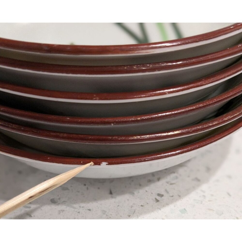 Six Kutani Bamboo design fruit bowls Eggshell China Japan Pre-1930 - Picture 8 of 13